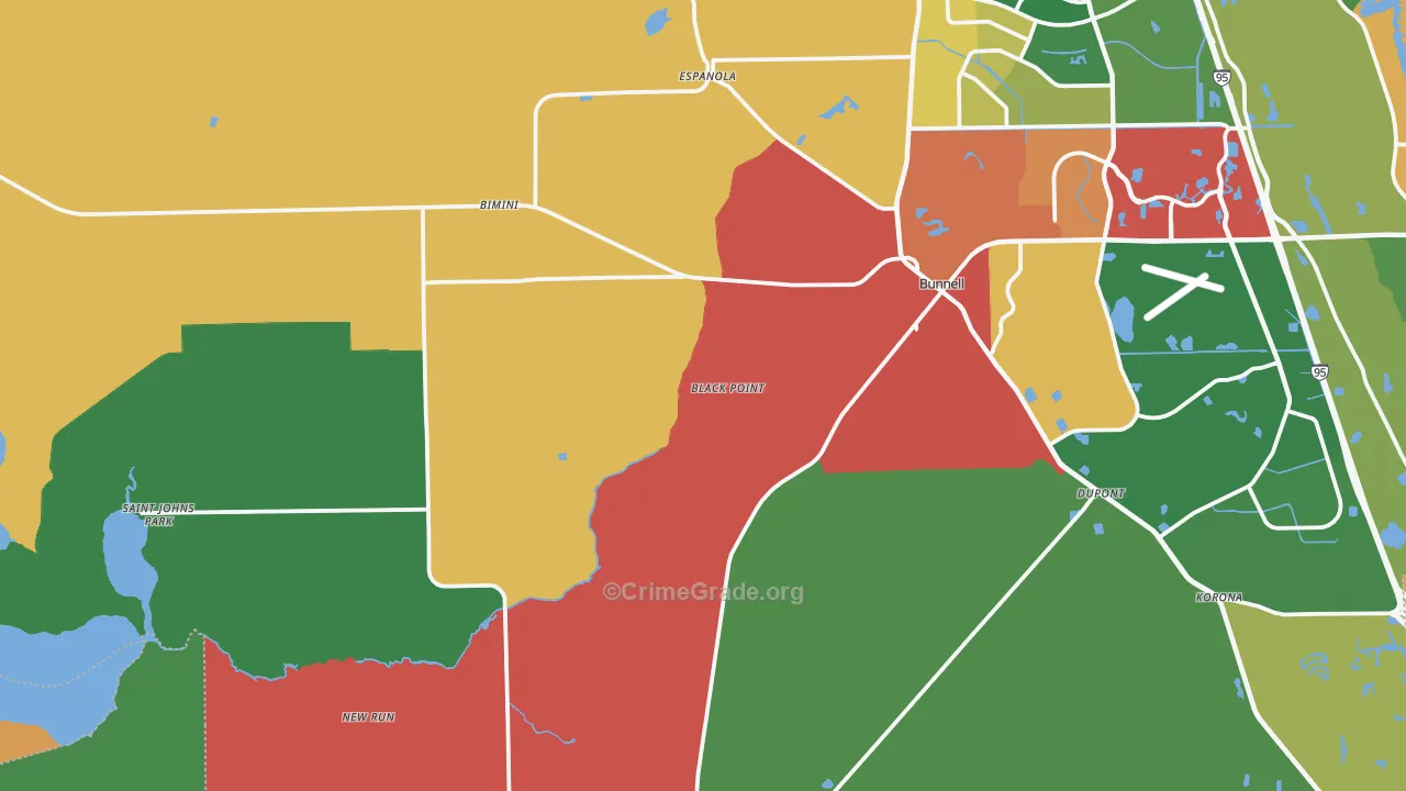 32110, FL Map of Drug-Related Crime Rates