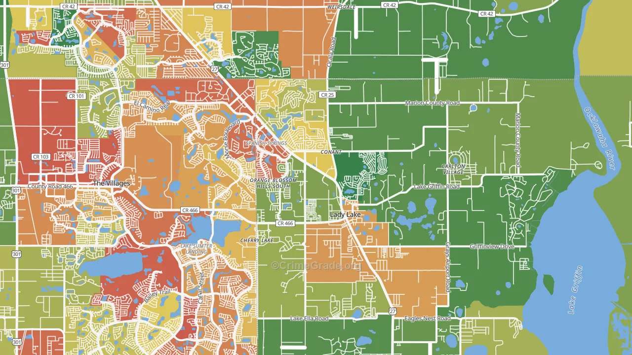 32159, FL Map of Drug-Related Crime Rates