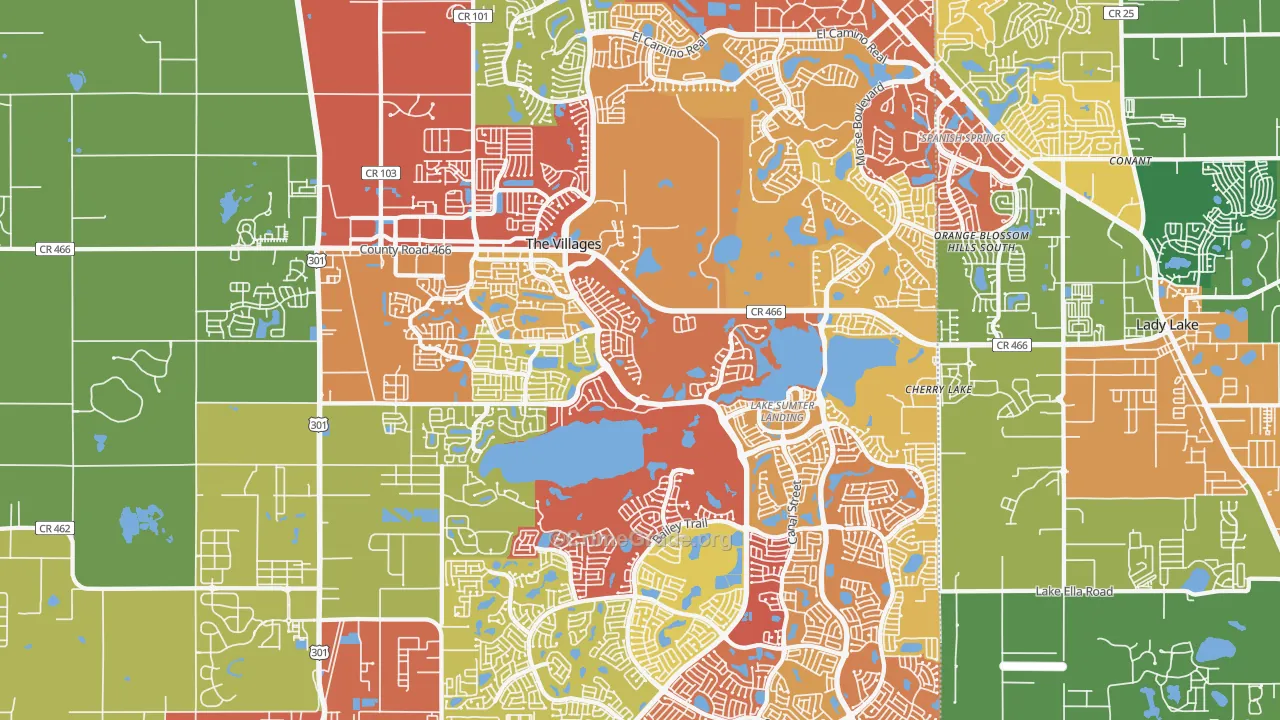 32162, FL Map of Drug-Related Crime Rates