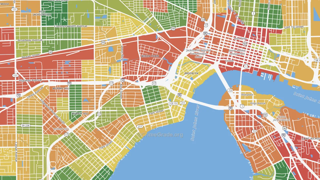 32204, FL Map of Drug-Related Crime Rates