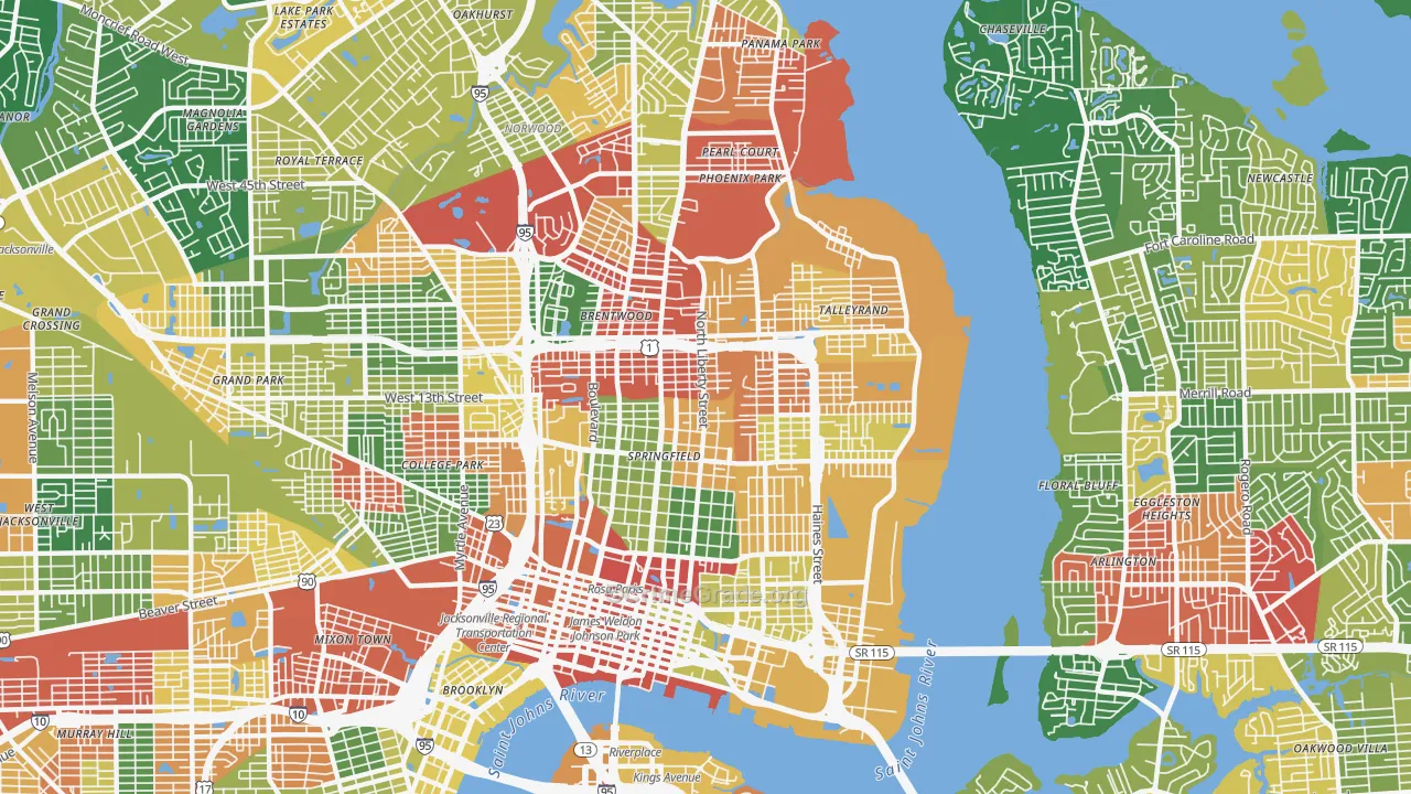 32206, FL Map of Drug-Related Crime Rates