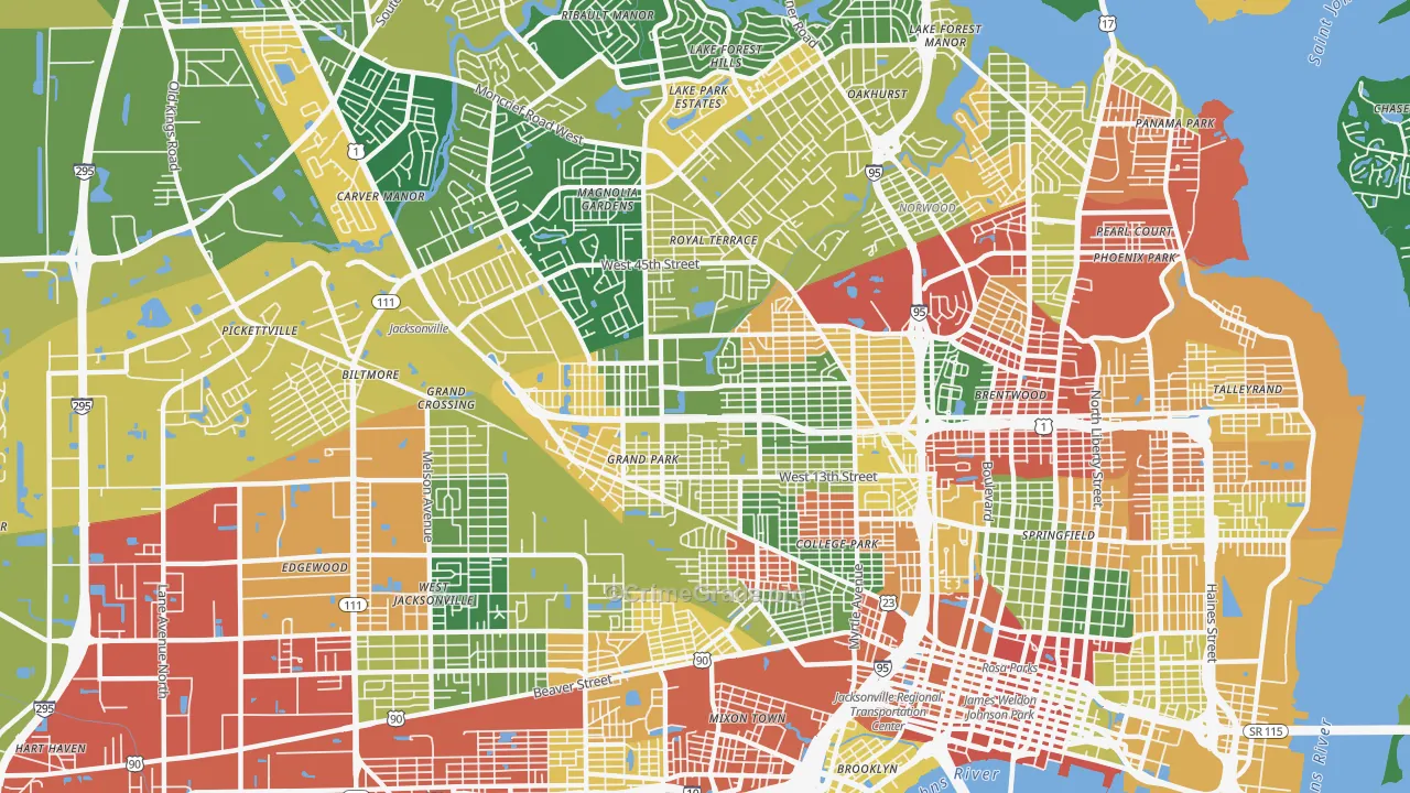 32209, FL Map of Drug-Related Crime Rates