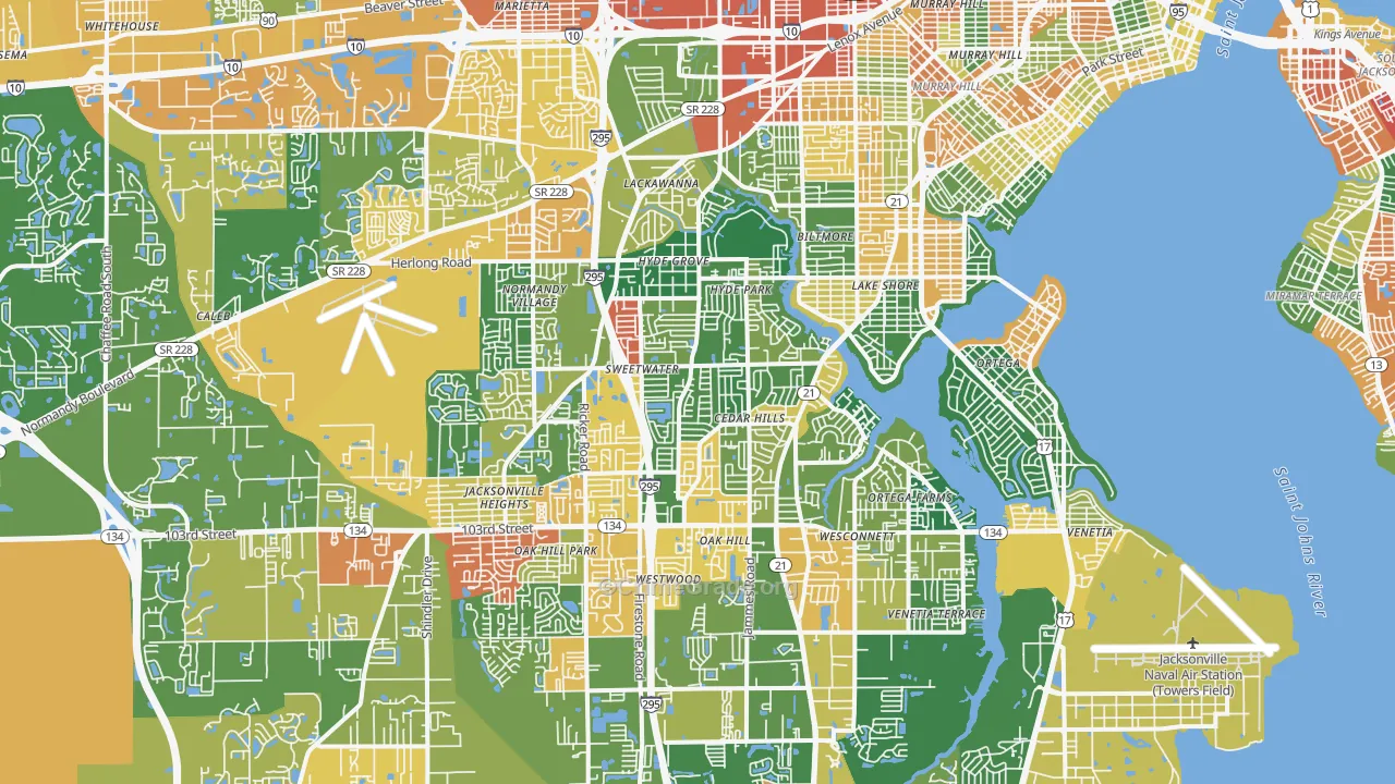 32210, FL Map of Drug-Related Crime Rates