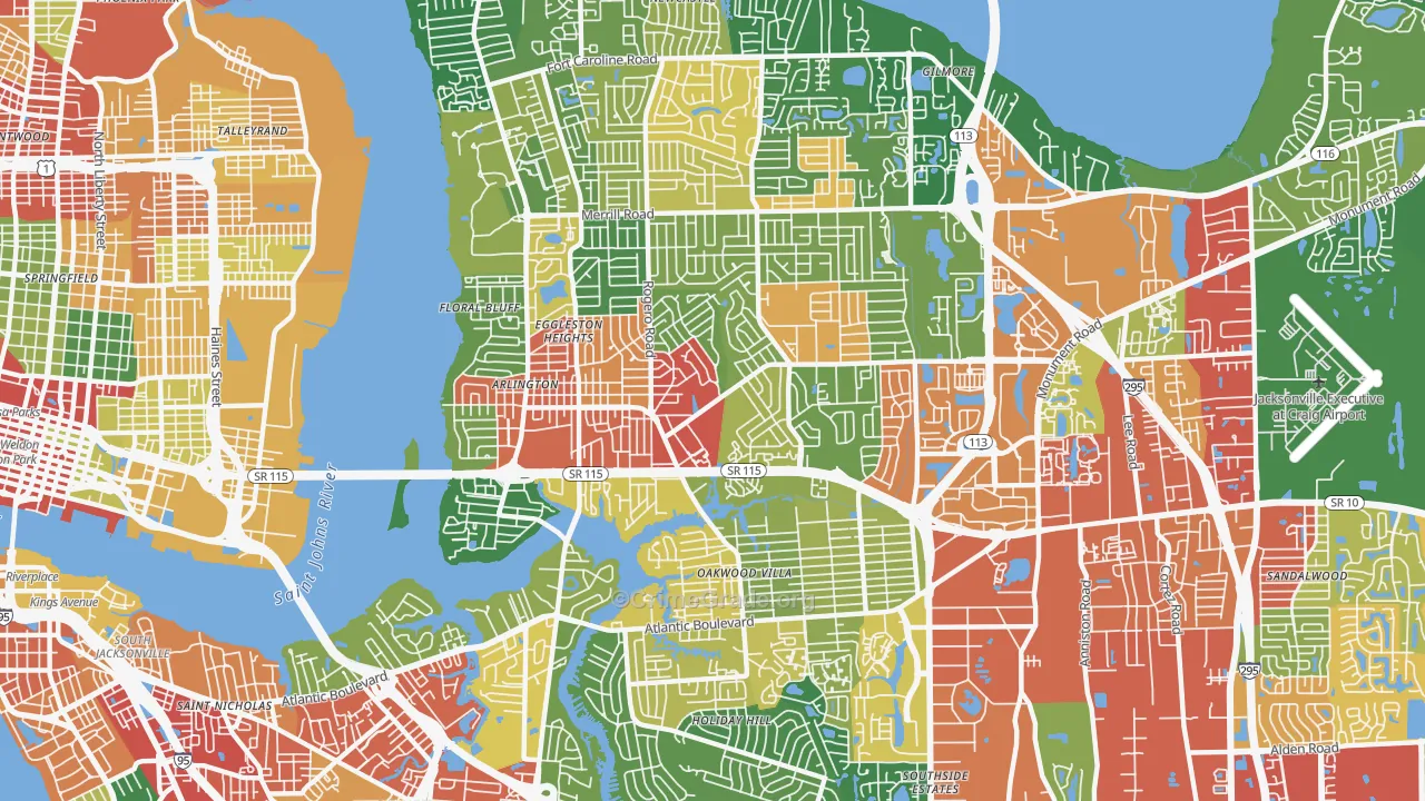 32211, FL Map of Drug-Related Crime Rates