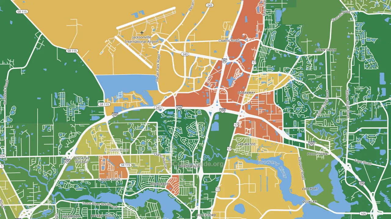 32218, FL Map of Drug-Related Crime Rates