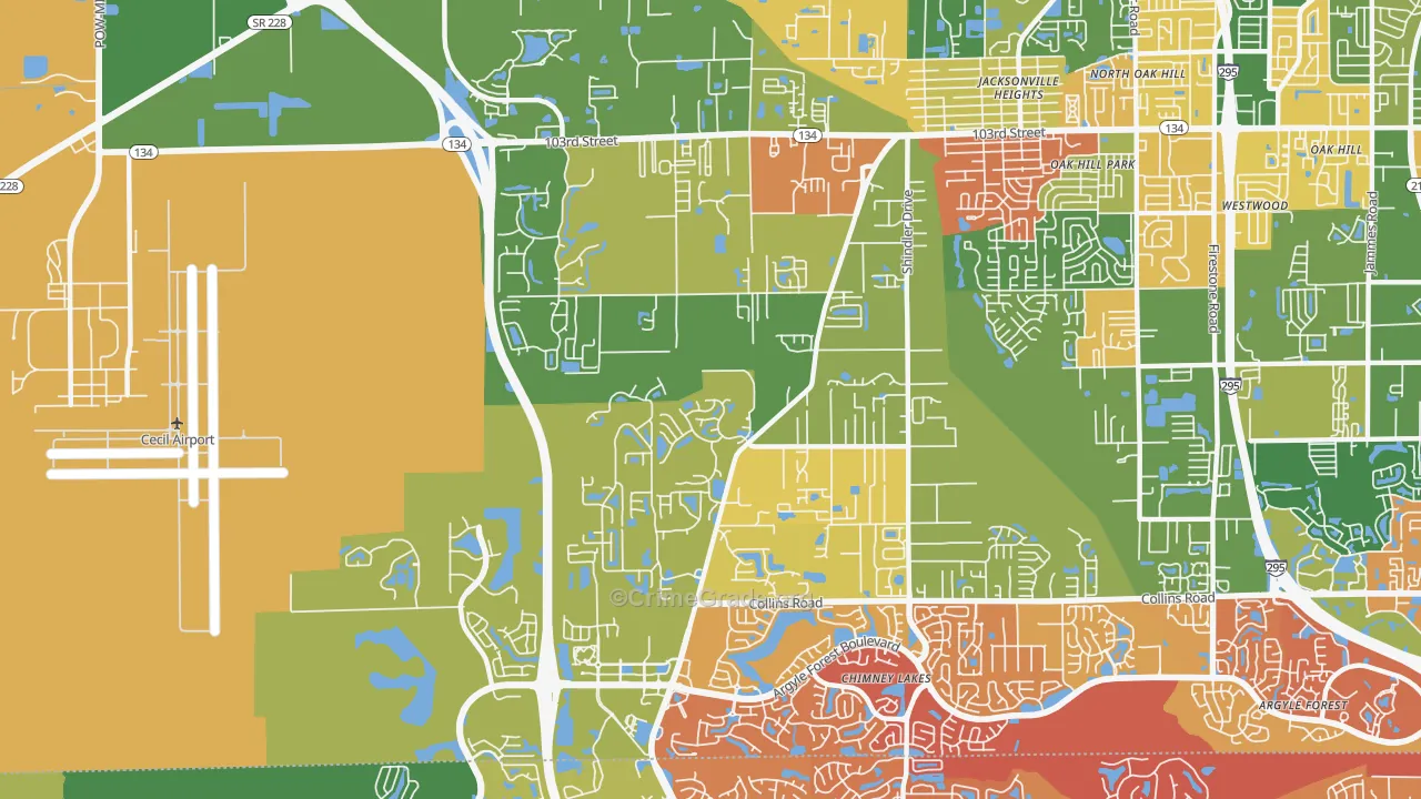 32222, FL Map of Drug-Related Crime Rates