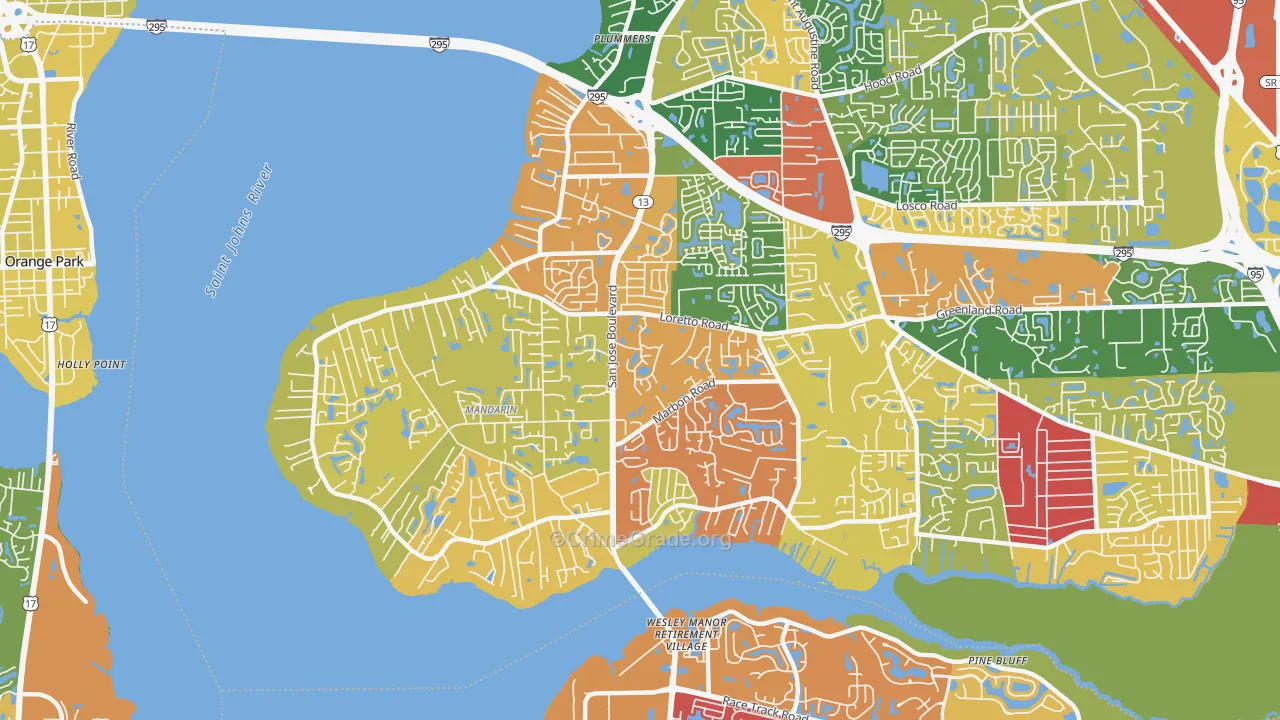 32223, FL Map of Drug-Related Crime Rates