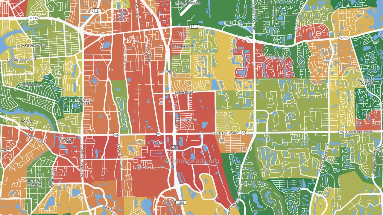 32246, FL Map of Drug-Related Crime Rates