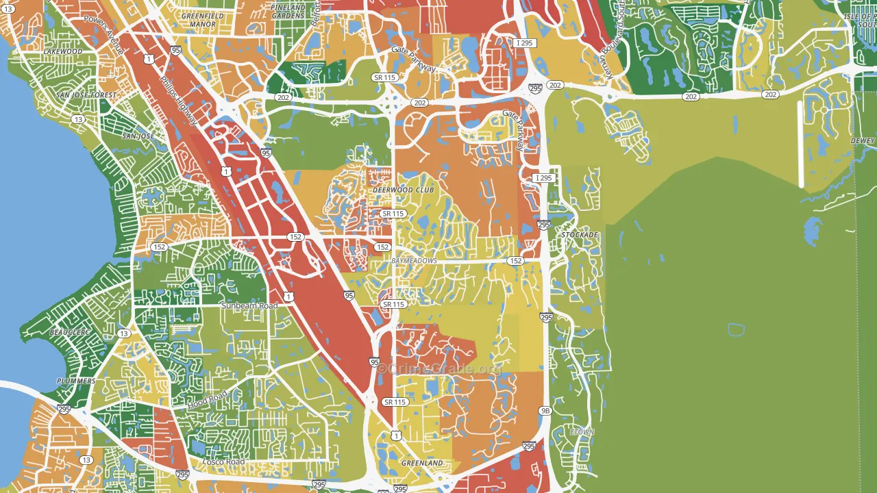 32256, FL Map of Drug-Related Crime Rates