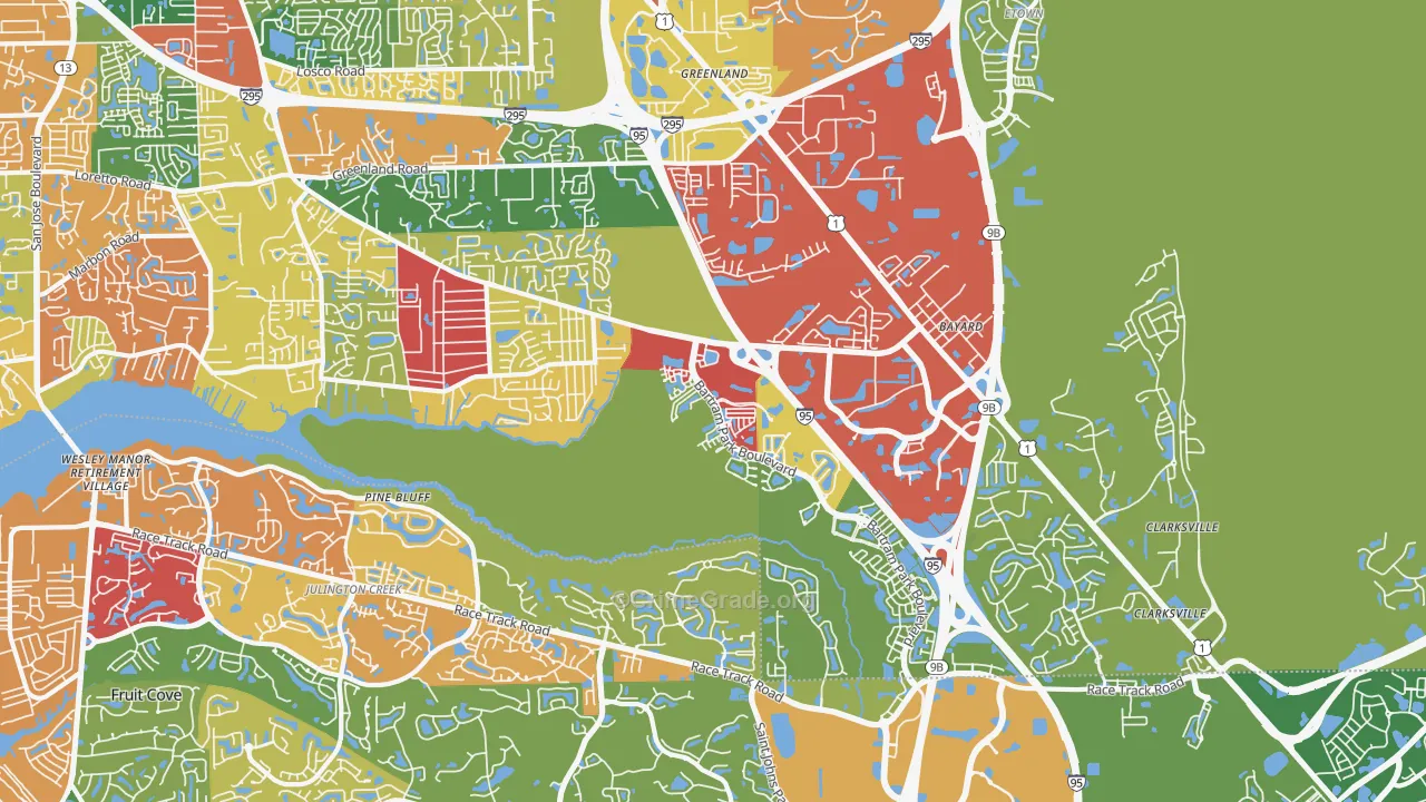 32258, FL Map of Drug-Related Crime Rates
