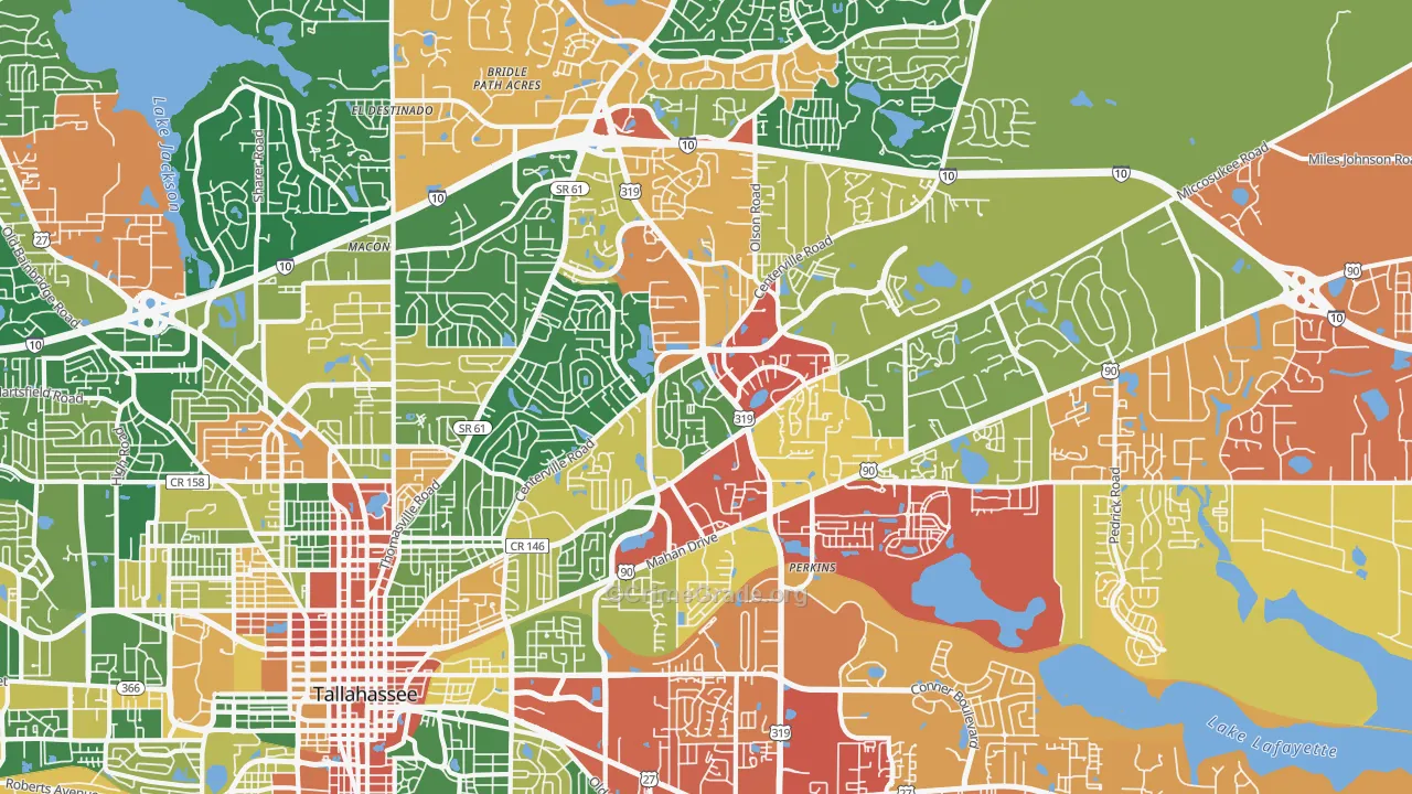 32308, FL Map of Drug-Related Crime Rates