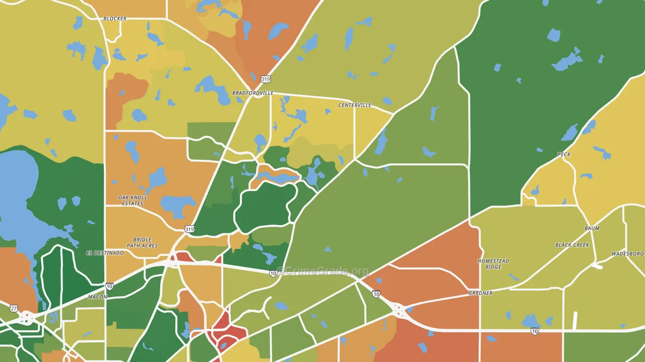 32309, FL Map of Drug-Related Crime Rates