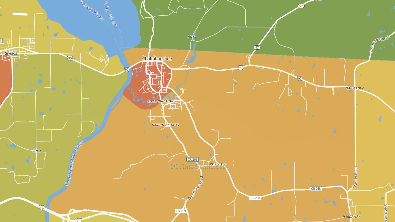 32324, FL Map of Drug-Related Crime Rates