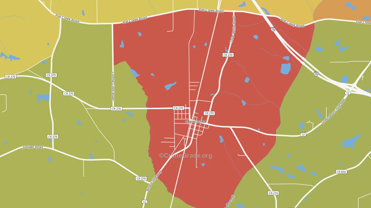 32330, FL Map of Drug-Related Crime Rates