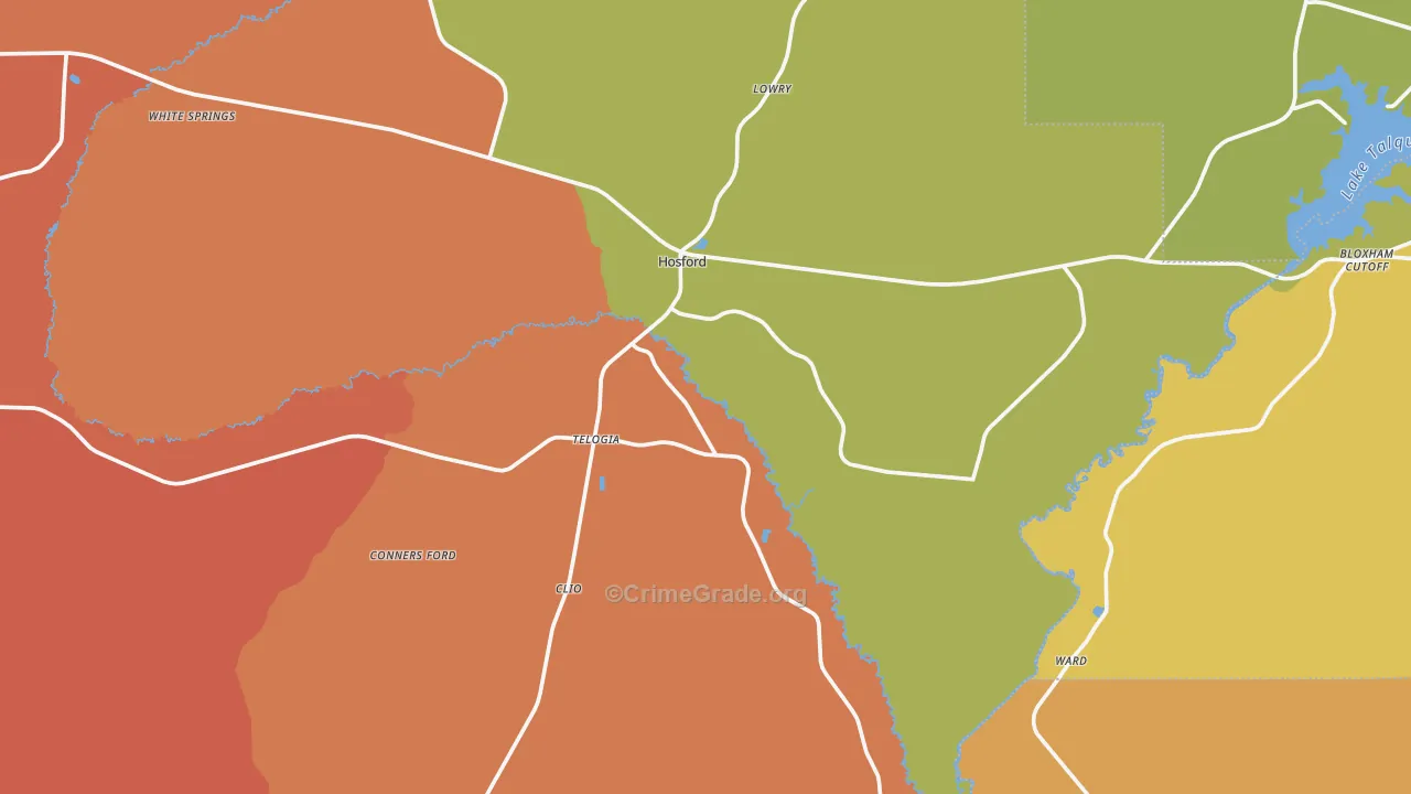 32334, FL Map of Drug-Related Crime Rates