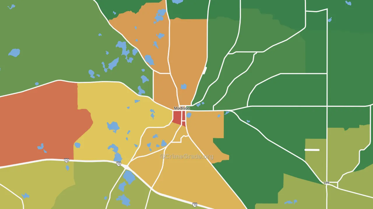 32340, FL Map of Drug-Related Crime Rates