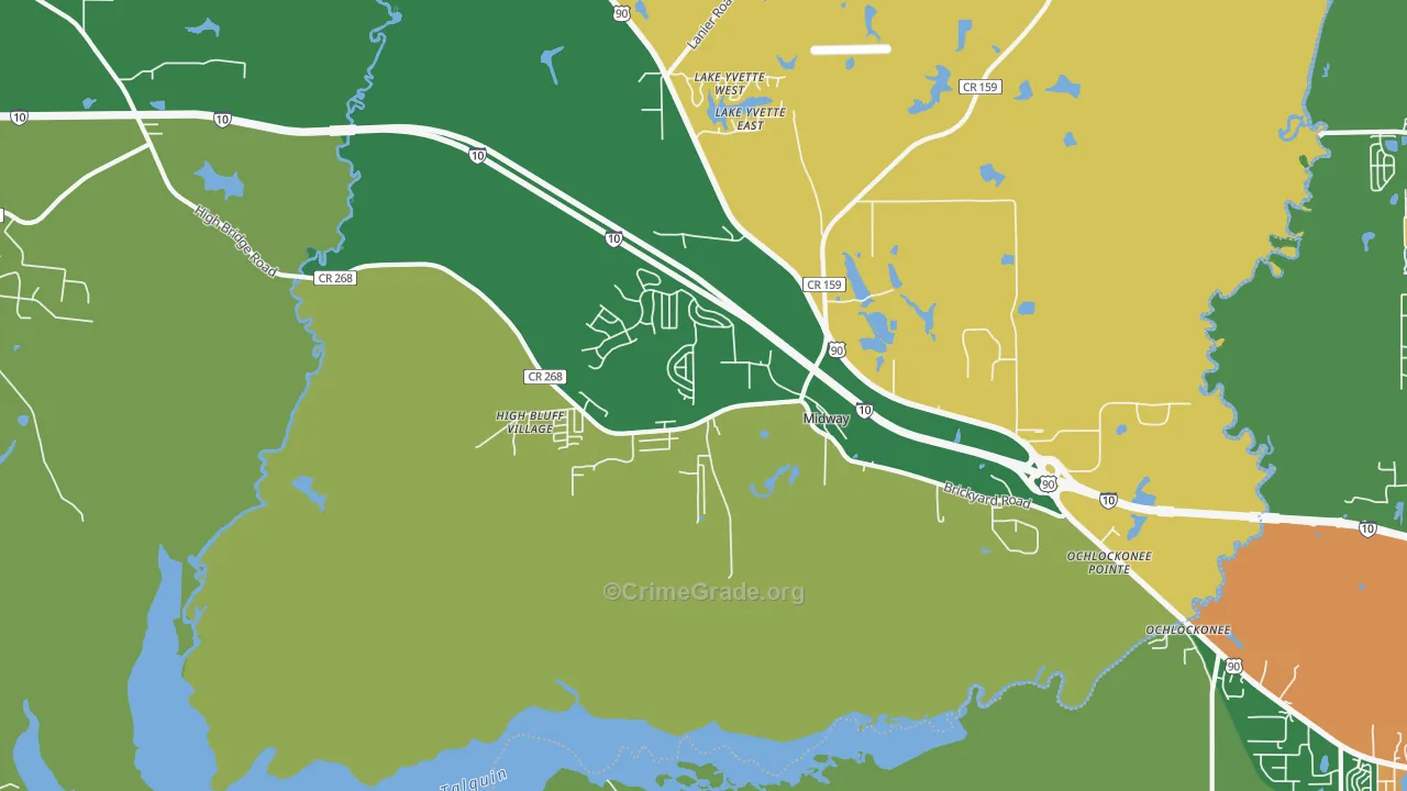 32343, FL Map of Drug-Related Crime Rates