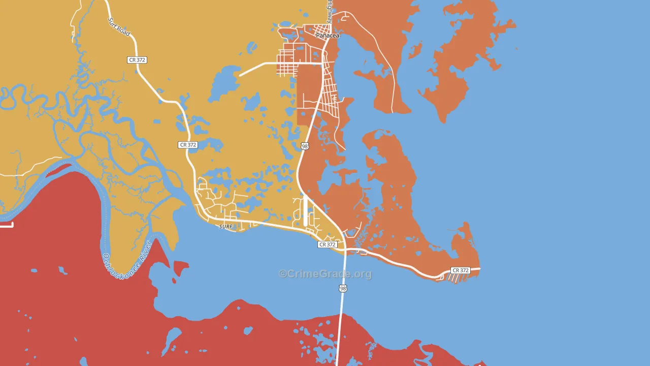 32346, FL Map of Drug-Related Crime Rates