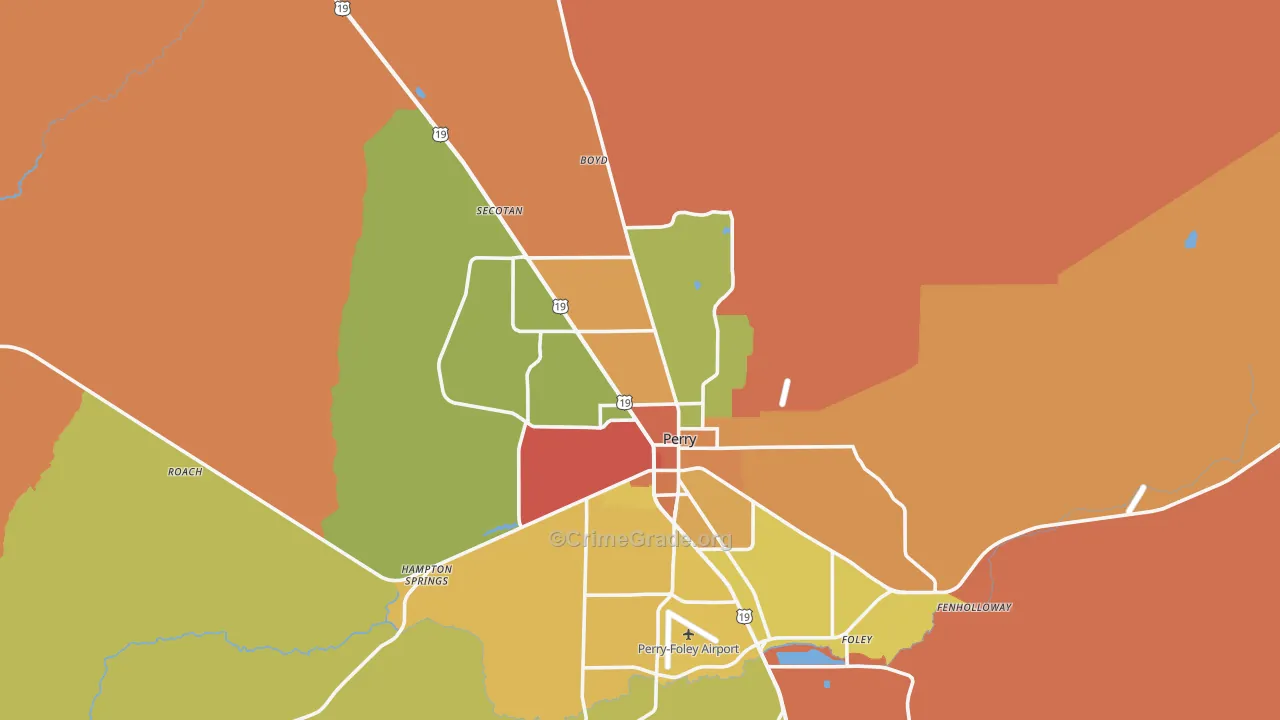 32347, FL Map of Drug-Related Crime Rates