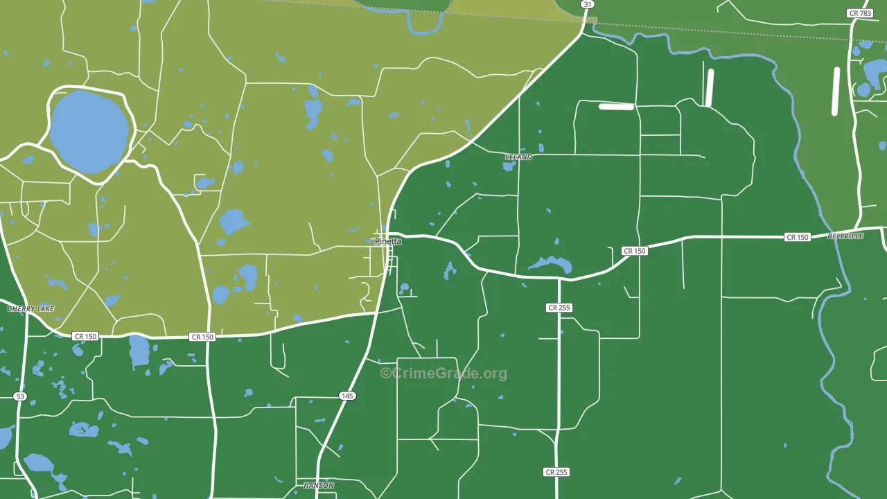 32350, FL Map of Drug-Related Crime Rates