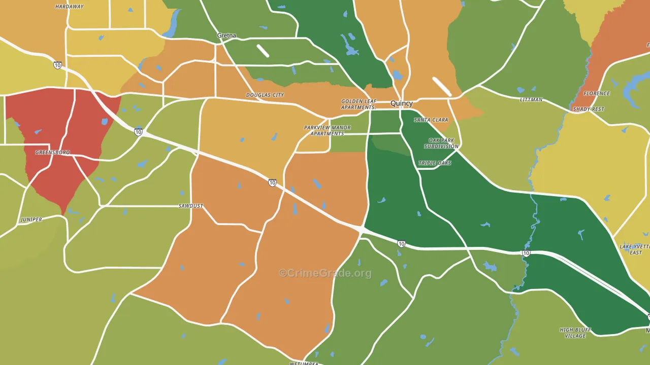 32351, FL Map of Drug-Related Crime Rates