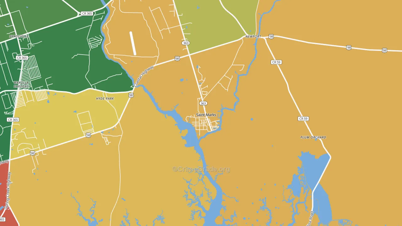 32355, FL Map of Drug-Related Crime Rates