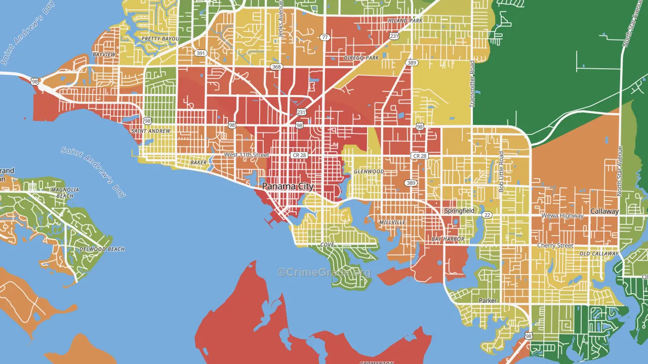 32401, FL Map of Drug-Related Crime Rates