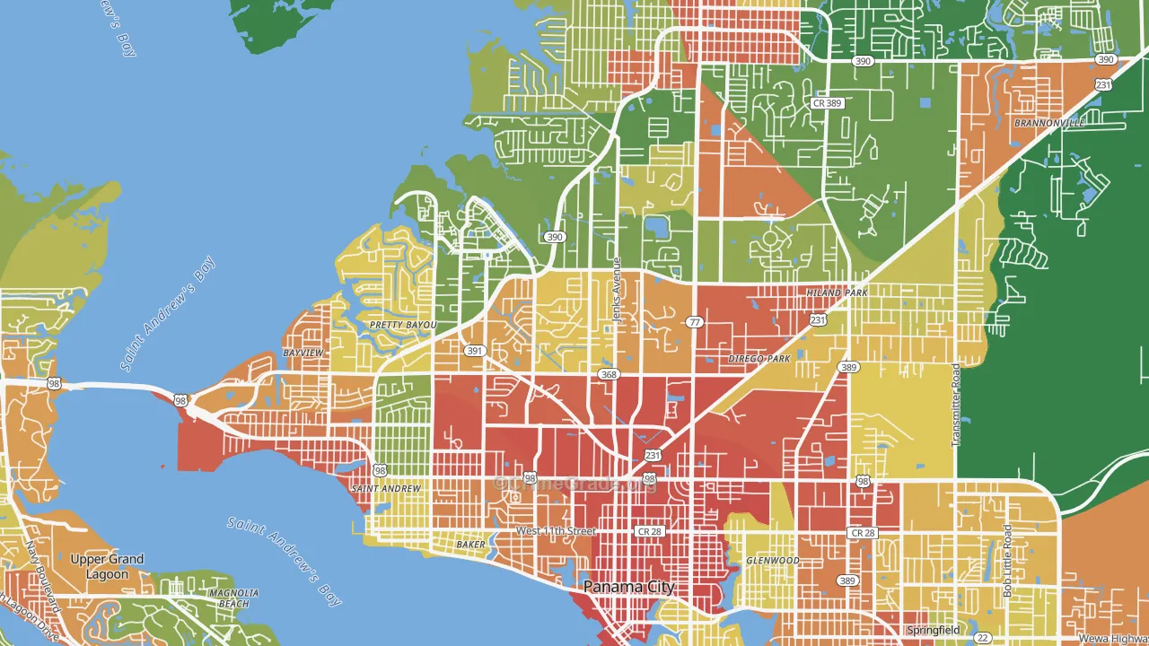32405, FL Map of Drug-Related Crime Rates