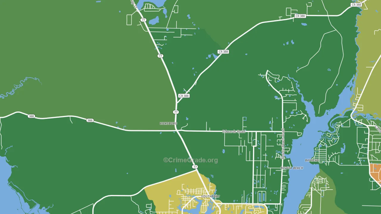 32409, FL Map of Drug-Related Crime Rates