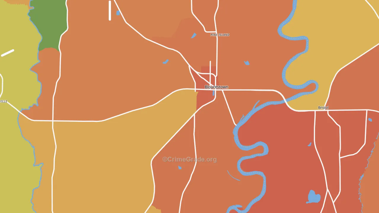 32424, FL Map of Drug-Related Crime Rates