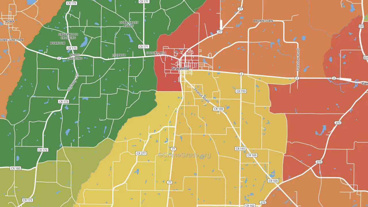 32440, FL Map of Drug-Related Crime Rates