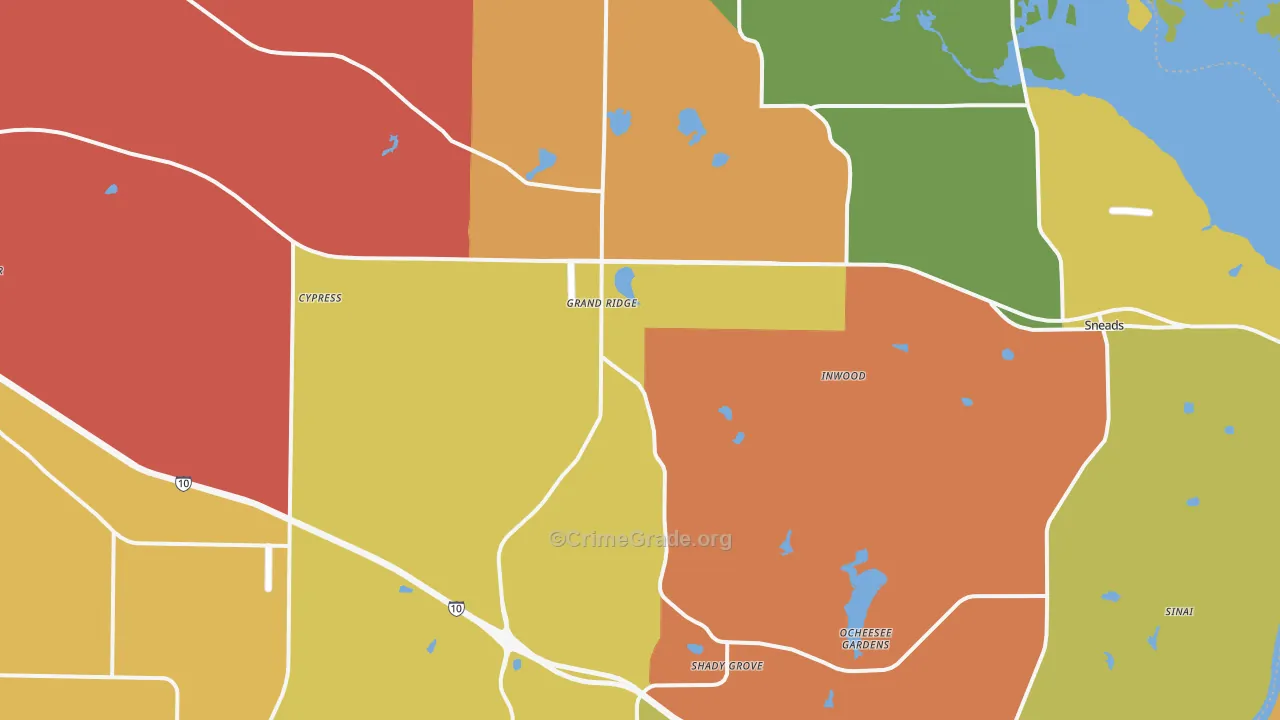 32442, FL Map of Drug-Related Crime Rates
