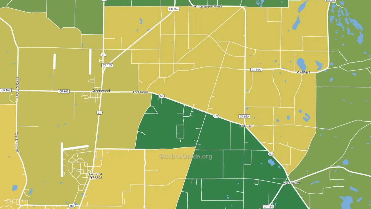 32443, FL Map of Drug-Related Crime Rates