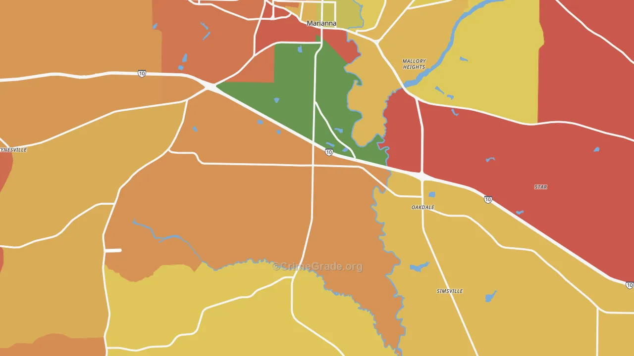 32448, FL Map of Drug-Related Crime Rates