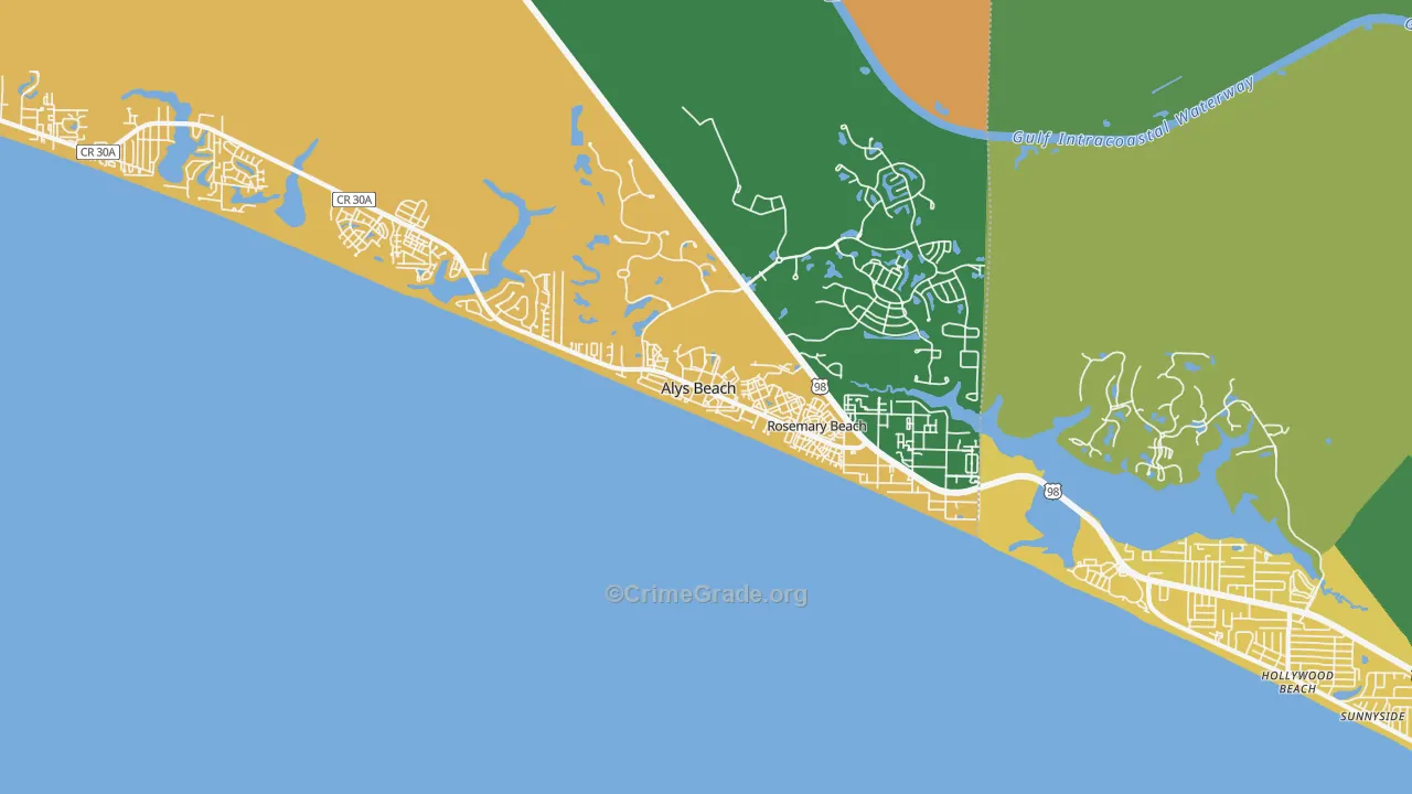 32461, FL Map of Drug-Related Crime Rates