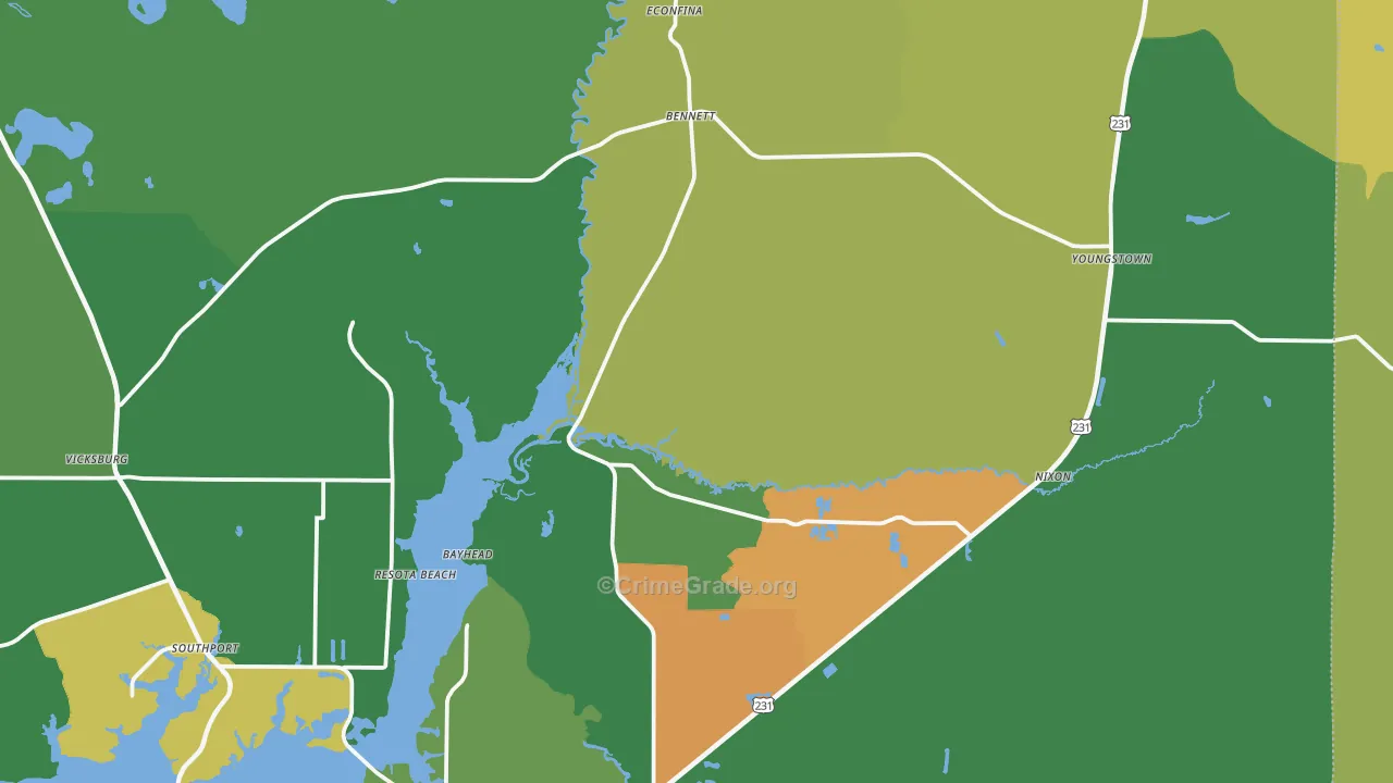32466, FL Map of Drug-Related Crime Rates