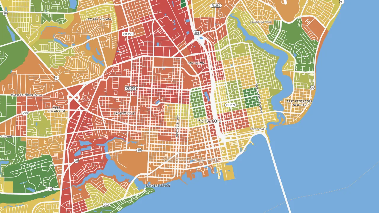 32501, FL Map of Drug-Related Crime Rates