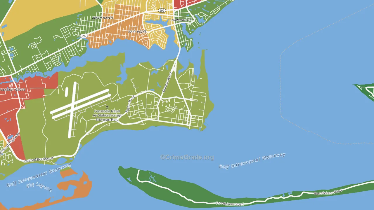 32508, FL Map of Drug-Related Crime Rates