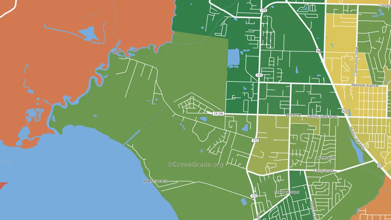 32509, FL Map of Drug-Related Crime Rates