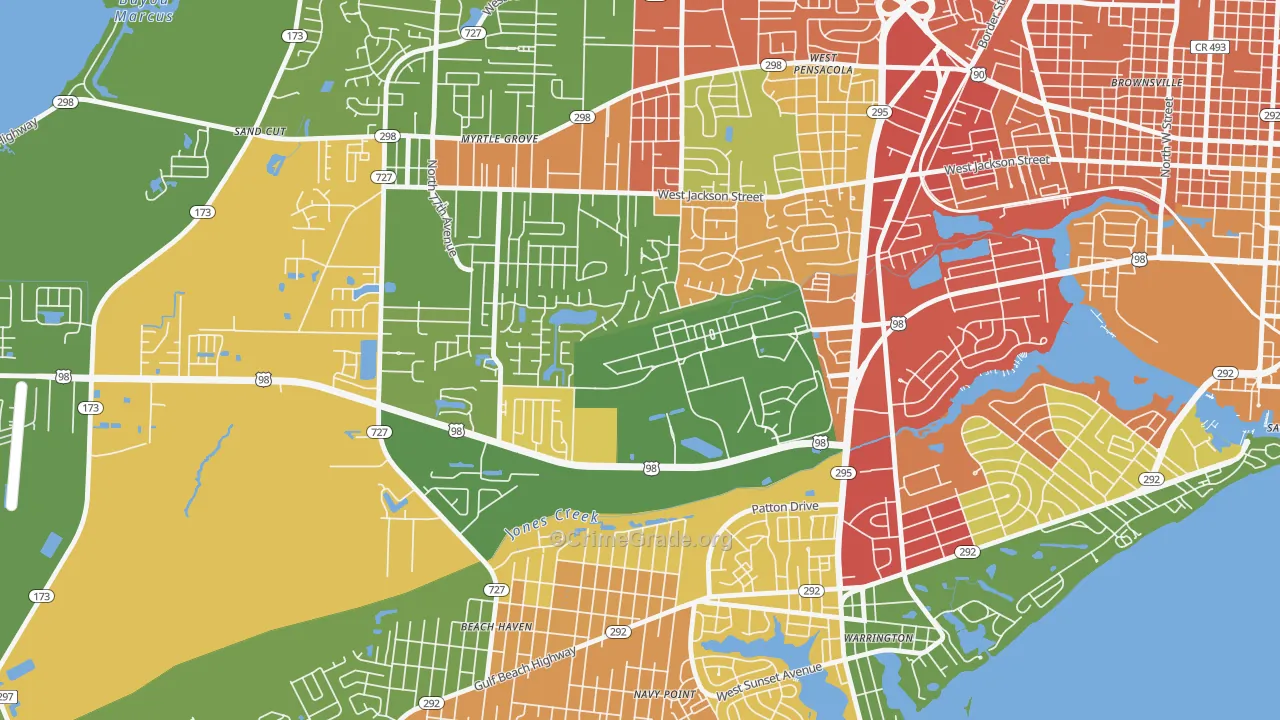 32511, FL Map of Drug-Related Crime Rates