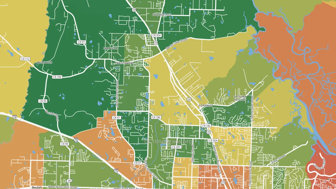 32533, FL Map of Drug-Related Crime Rates