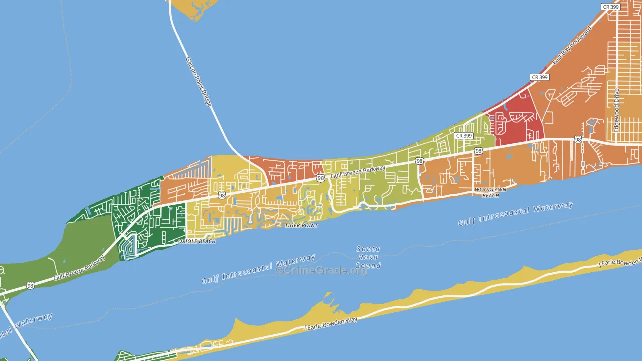 32563, FL Map of Drug-Related Crime Rates