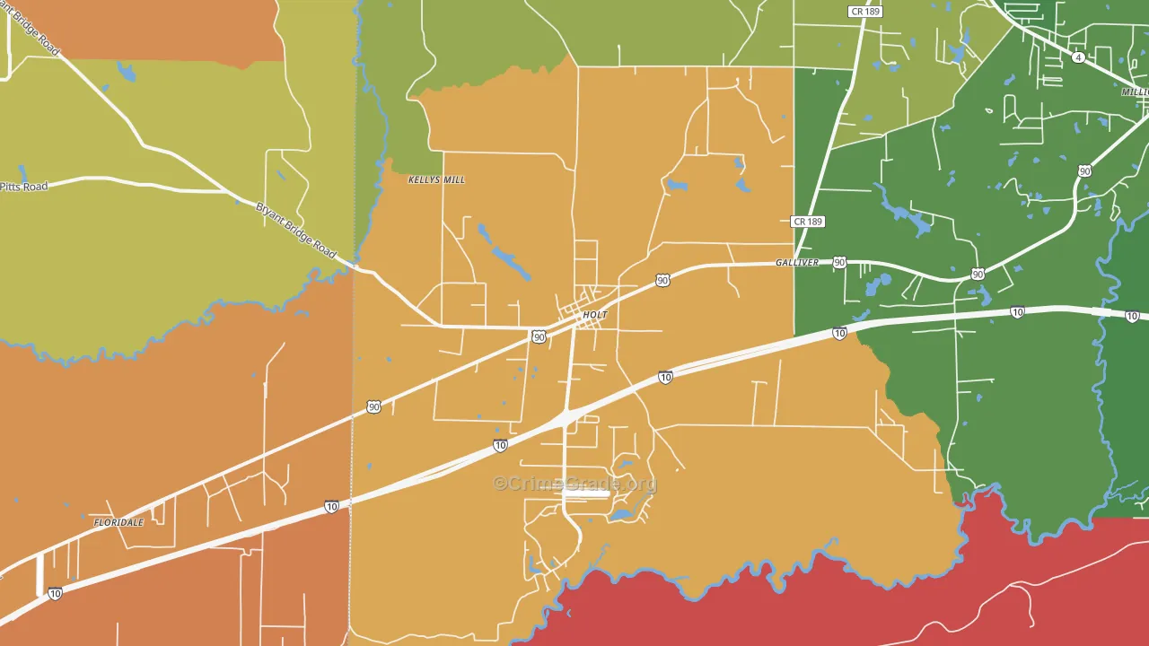 32564, FL Map of Drug-Related Crime Rates