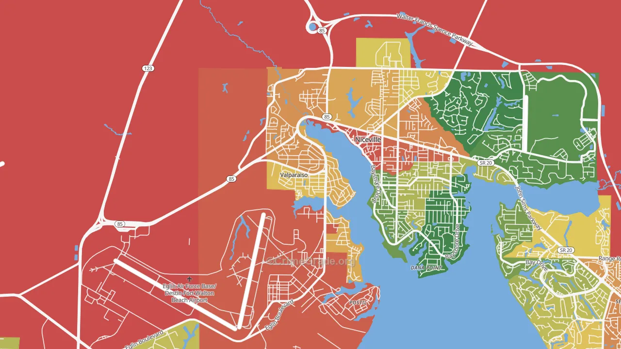 32580, FL Map of Drug-Related Crime Rates