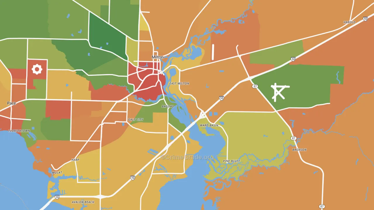 32583, FL Map of Drug-Related Crime Rates