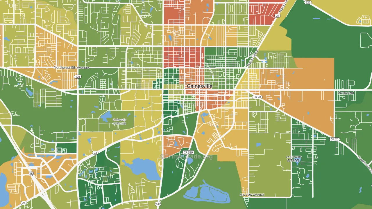 32601, FL Map of Drug-Related Crime Rates