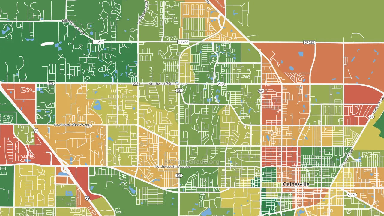 32605, FL Map of Drug-Related Crime Rates