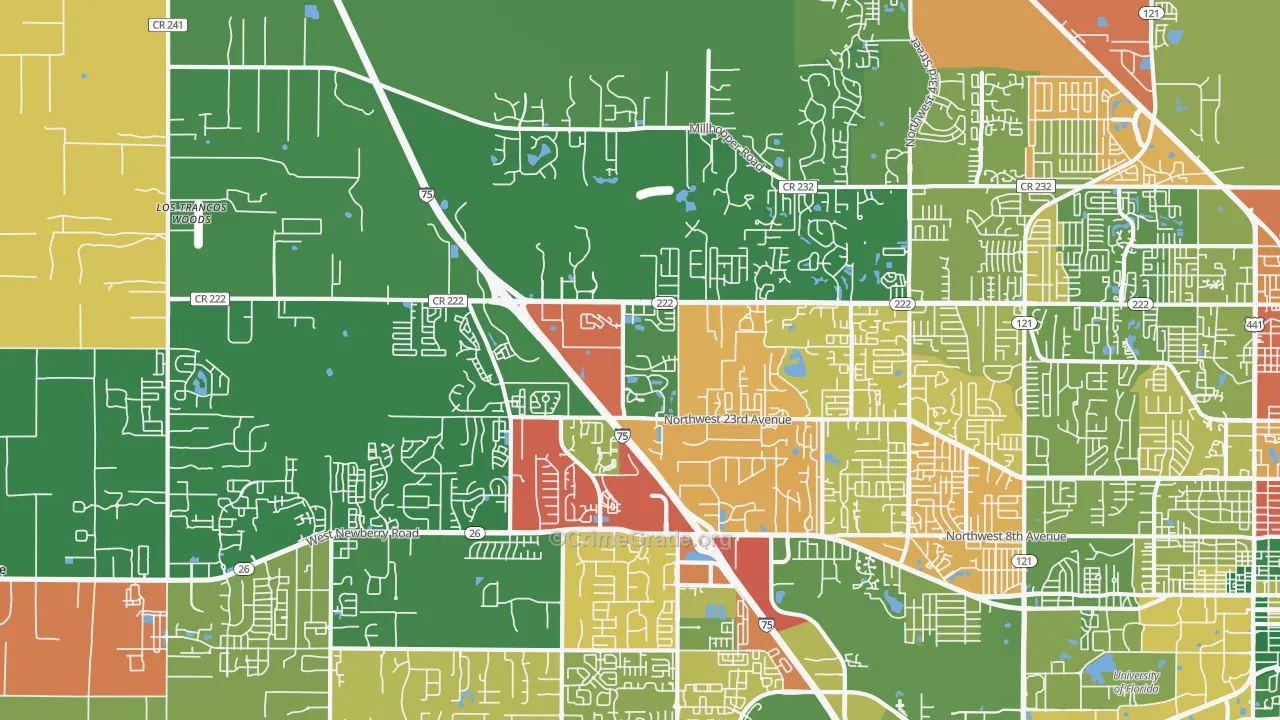 32606, FL Map of Drug-Related Crime Rates