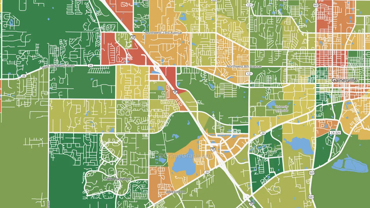32607, FL Map of Drug-Related Crime Rates