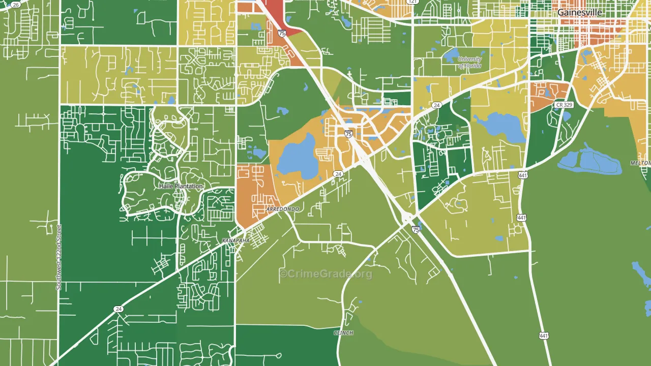 32608, FL Map of Drug-Related Crime Rates